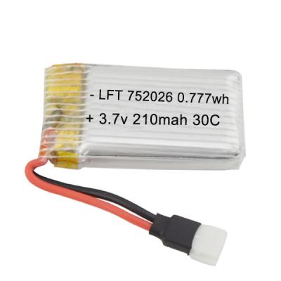 China Cheap toys rc part lipo batteries 210mah Li ion polymer battery 752026 3.7v for sale