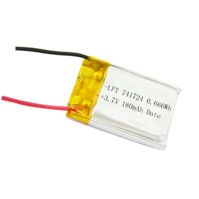 China Rechargeable Toys Li Polymer Battery 741724 3.7v 180mah 15C Lipo Battery For Car Toys for sale