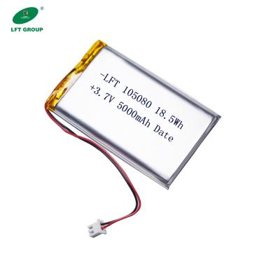 China Rechargeable toys LiPo 3.7v 5000mah 18.5wh Li ion polymer battery for tablet pc/power bank 105080 for sale