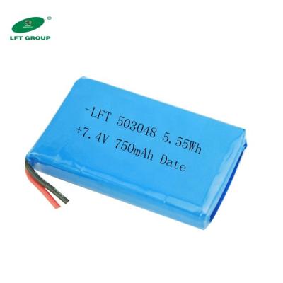 China Electronic products 053048 503048 3.7v 750mah lipo battery cells, 7.4v 750mah Li-ion battery pack for sale