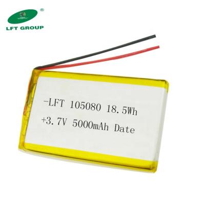 China Products Shenzhen Electronic Battery Factory 3.7v 5000mah 18.5wh Li-ion Battery 105080 for sale