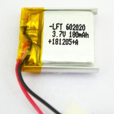 China Home Appliances 3.7v Li Ion Polymer Battery 180mah Rechargeable Lipo 3.7v 180mah 200mah For GPS 702020 802020 902020 Headset 602020 for sale