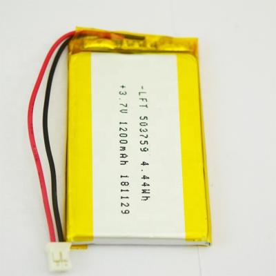 China Toys stable supply Li ion battery 3.7v 1200mah lipo rechargeable battery for GPS, mobile office equipment 503759 for sale