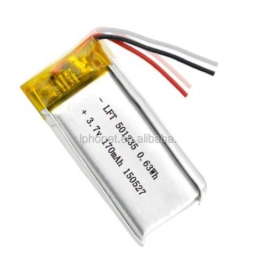 China Rechargeable Home Appliances Prismatic Cells 501235 3.7v 170mah Lithium Ion Polymer Batteries For Camera Pen for sale