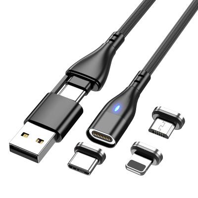 China LED Indicator Magnetic Phone Charger Cable 6 In 1 Phone PD Magnetic Cable 3.1 Fast Charger Compatible for sale