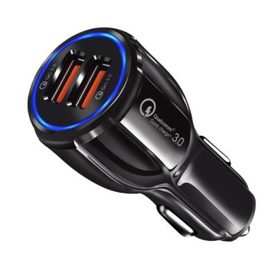 China Mini Dual USB Car Charger Fast Charging Type QC 3.0 Adapter Quick Fast Charging Type For Micro USB C Cable Phone Charger for sale