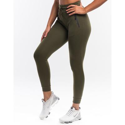 China Wholesale Anti-UV Cotton Khaki Blank Workout Sport Wear Women Running Joggers Suits With Pocket for sale