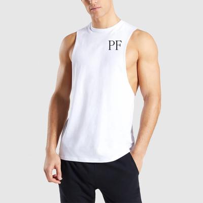 China Anti-pilling Customize Wholesale Fitness Wear White Color Base Man Loose Tank Top for sale