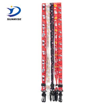 China Adjustable Custom Face Cartoon Print Length Masking Lanyard for sale