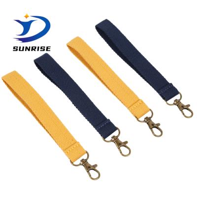 China Wholesale Eco - Friendly Custom Design Main Cotton Canvas Lanyard For Key Chain for sale