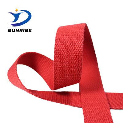 China High Tenacity Stocked 20 25 32 38 Mm Cotton Webbing For Belt And Bag Strap for sale