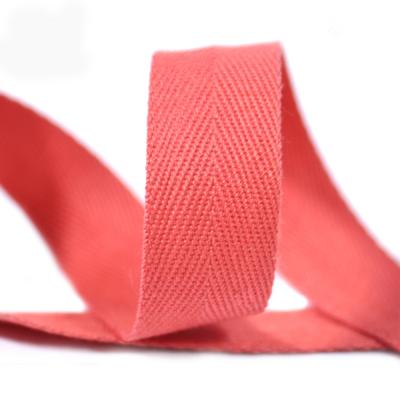 China High Tenacity Binding Cotton Bias 22mm Wide Colorful Webbing Herringbone Tape for sale