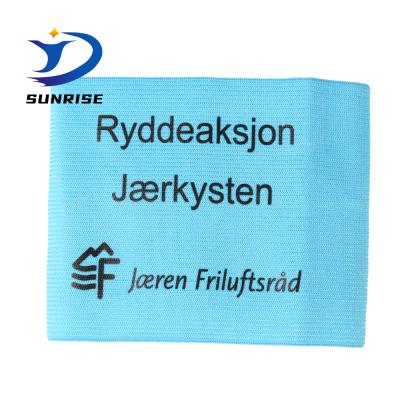 China Adjustable Closure Adjustable Logo Printed Soccer Captain Armband Customized Hook and Loop for sale