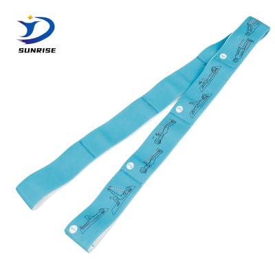 China Custom Logo High Tenacity Yoga Fitness Elastic Use Elastic Stretch Straps With Buckles for sale