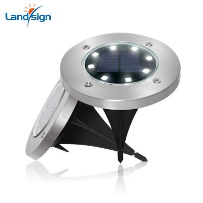 China 8 LED Garden Solar Earth Disc Light Outdoor Waterproof Landscape Lighting, Suitable for Lawn Pathway Yard Driveway Deck for sale