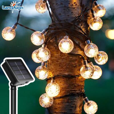 China Solar Garden Globe Christmas Lights 60 Outdoor LED String Lights, Waterproof 8 Patterns Solar Garden Lights for sale