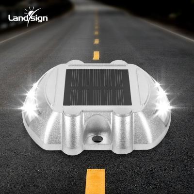 China Outdoor Waterproof Solar LED Warning Light Driveway Aluminum Base Lighting Warning Road Sign Applicable to Road Boat and Yard Flat Feet for sale