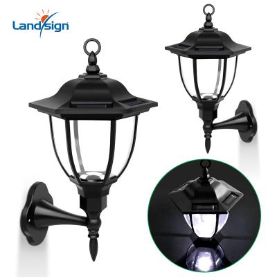 China Garden Upgraded Solar Outdoor Vintage Wall Light LED Garden Landscape Trainer Antique Black Light Waterproof for sale