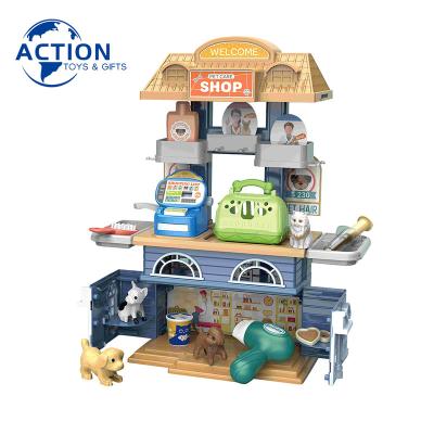 China 2022 New Design High Quality PP Kids 2 in 1 Pet Shop Children Playset Pretend Doctor Medical Kit Toys Playset for sale