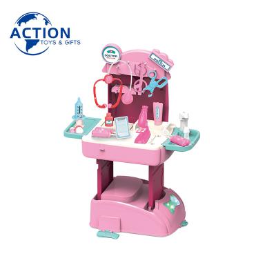 China PP Fashion Fun Children Toy Medical Play Doctor Set Pretend Play Doctor Games Toys For Child School Racing With Music Light for sale