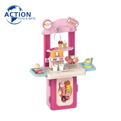 China 2022 New PP Ice Cream Shop Pretend Kids Block Toys Plastic Ice Cream Car Toy for sale