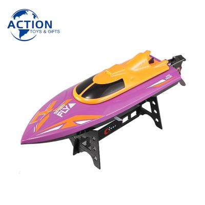 China RC Hobby Super Quality Large Size 30KMH 2.4GHz RC High Speed ​​Boat With LED Control Distance 200m Light Fast RC Boat Regatta for sale