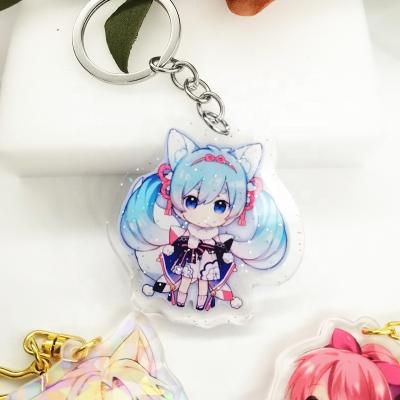 China Custom Gift Key Chain Printed Acrylic Key Chain Make Own Clear Epoxy Resin Acrylic Cute Key Chain Charms for sale