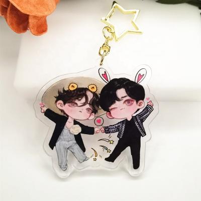 China Free Sample Free Sample Acrylic Printed Hologram Cartoon Epoxy Plastic Key Chain Custom Acrylic Key Chain for sale