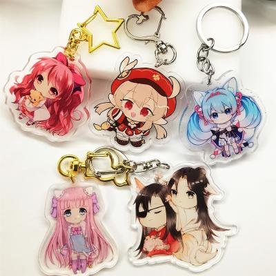 China Diy Holographic Pendant Gift Charms Clear Epoxy Plastic Cute Custom Acrylic Key Chain Anime Key Chain for sale