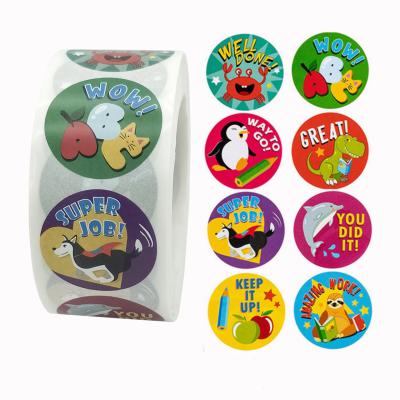 China Teacher Sticker Roll Custom Children's Reward Stickers Decoration Waterproof Cute Cartoon Special Stickers for sale