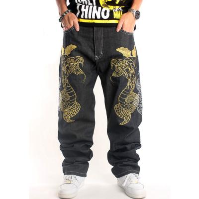 China Plus Size Mens Jeans Pants Fashions Embroidery Hip Hop Street Wear Skateboard Baggy Jeans For Men for sale