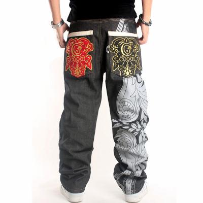 China Plus Size Male Jeans Embroidery Loose Hiphop Mens Jeans Pants Designer Jeans For Men for sale