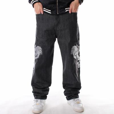 China Plus Size Boy's Jeans Fashion Loose Fit Hip Hop Plus Size Men Jeans Pants Black Jeans for sale