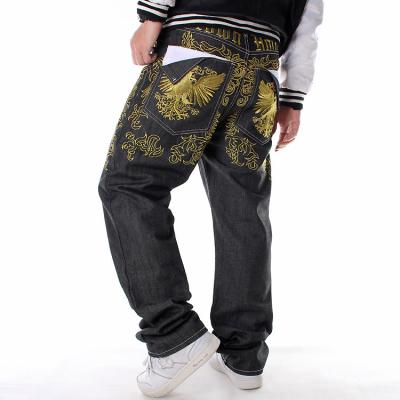 China Plus Size Fashion Boy Jeans Loose Hip Hop Embroidery Loose Jeans Men Jeans Pants for sale