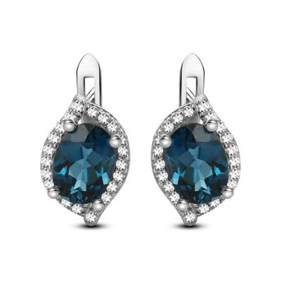 China FASHIONABLE light luxury natural silver inlaid colorful topaz s925 topaz treasure ladies earrings for sale