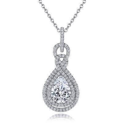 China CLASSIC creative golden s925 Sterling Silver Necklace Zircon Rose European and American fashion jewelry pendant accessories for sale