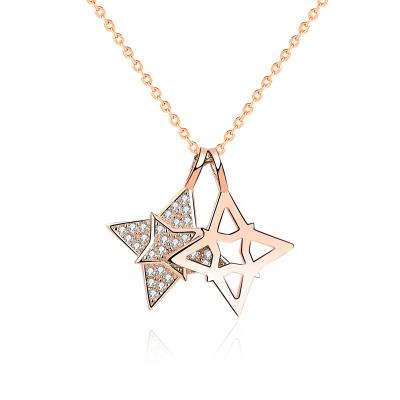 China Luxury Wild Star s925 Female Clavicle Chain Necklace Light Niche Simple Net Red Ins. FASHIONABLE Sterling Silver Red Pendant for sale