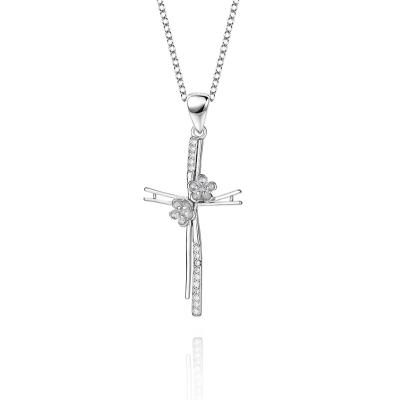 China Hiphop Virgin of Cross Necklace s925 Sterling Silver Cross Necklace Jewelry Silver Pendant for sale