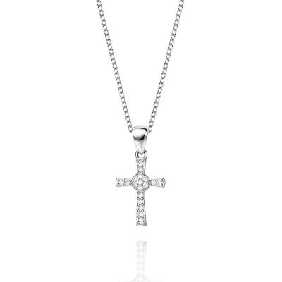 China Hiphop manufacturer direct supply s925 necklace fashion jewelry sterling silver cross pendant necklace for sale