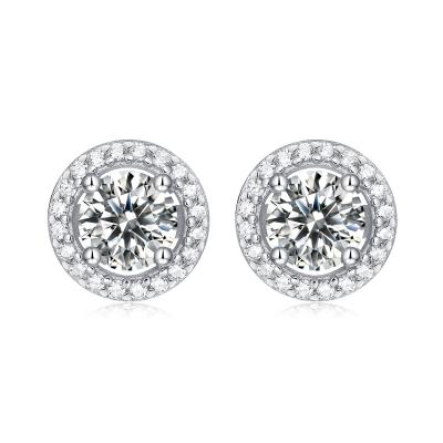 China Diamond Moissanite Earrings Environmental Friendly 925 Sterling Silver For Women Fashion Gift Party Classic for sale