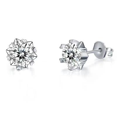 China 2021 Environmental Friendly High Quality Moissanite Diamond Earring Jewelry Round Moissanite Diamond Earrings for sale