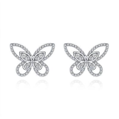 China FASHIONABLE Simulation Diamond Earrings S925 Sterling Silver Women's Bowknot News Earring Gift for sale