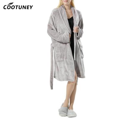 China Luxury Bath Robe Fleece Flannel Pajamas Hotel Spa Long Sleeve knitted Causal Women for sale