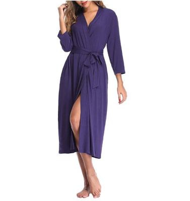 China Women's kimono Nightgown cotton light Nightgown short Knitted Bathrobe soft Pajama women sleepwear for sale