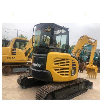 China used excavator KOMATSU, PC55 used micro excavator with bulldozer, KOMATSU mini excavator can be hot sale 0.15 m² ³ for sale