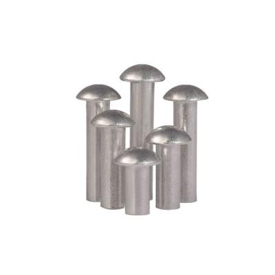 China Semicircle Silver Head Mushroom High Reliability Stainless Steel Solid Copper Rivets for sale