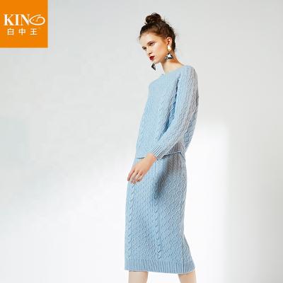 China Wholesale Warm High Quality Women Sweater Best Merino Wool Knit Suit WINTER WEAR WOMEN Sweater Skirt Winter Sweater For Woman for sale