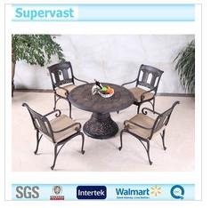 China Professional Cast Aluminum Patio Dining Sets Metal Patio Furniture With Chair / Table for sale