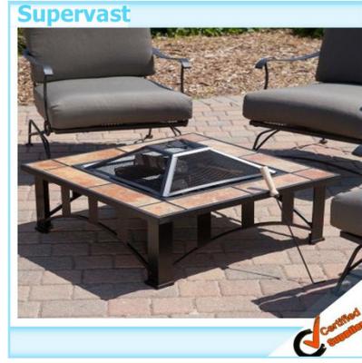 China Square Tile Fire Pit - Desert Sand Patio Furniture Accessories for Outdoor Living for sale