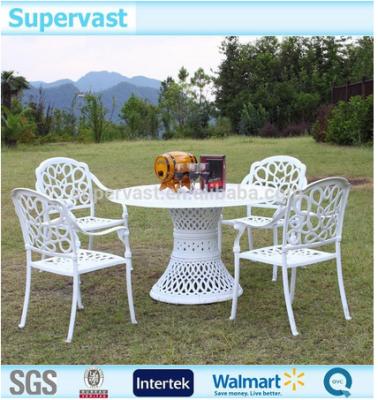 China White Aluminum Patio Furniture Aluminum Outdoor Dining Sets Outside Table And Chairs for sale